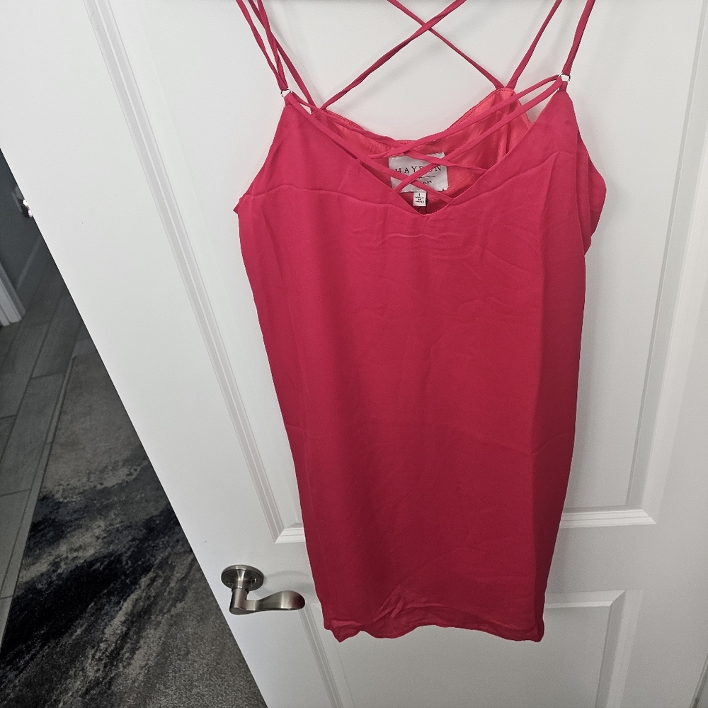 Hayden Los Angeles Vibrant Pink Strappy Top